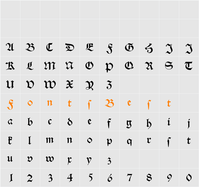 AlteSchwabacherEF Character Map