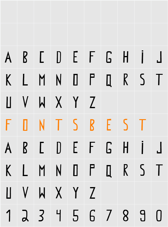 Ofissina Character Map