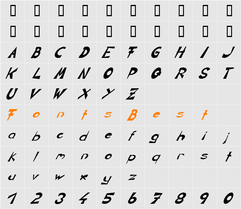 CIRCLINE Character Map