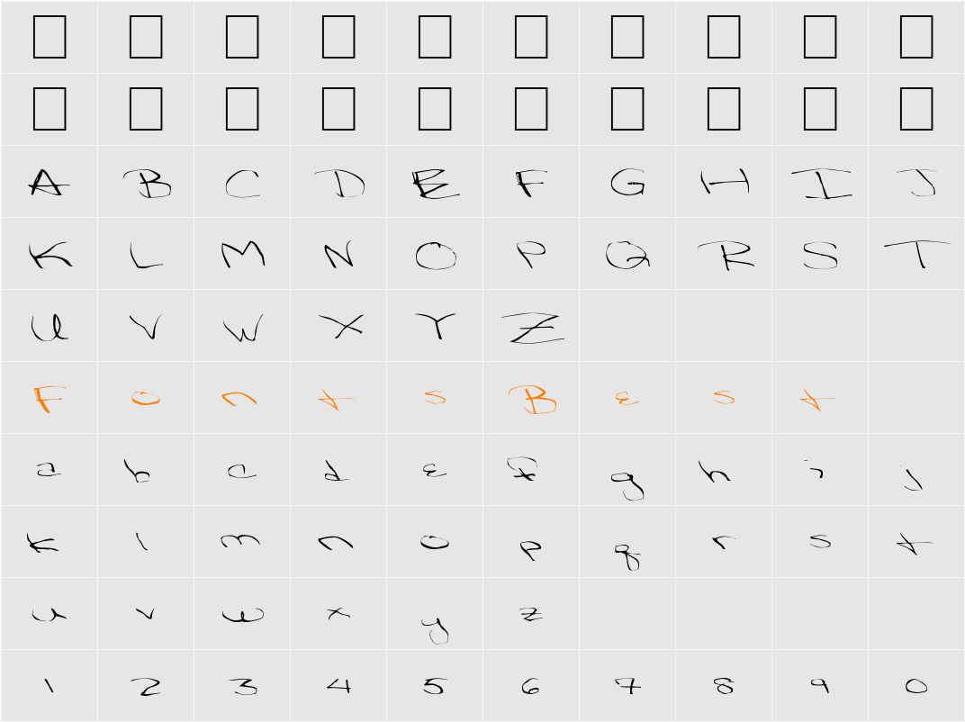 FZ WARPED 32 EX Character Map