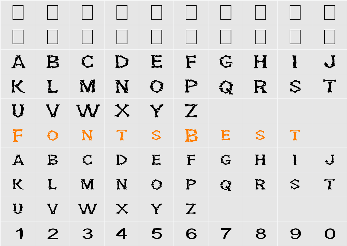 FZ UNIQUE 5 MANGLED EX Character Map