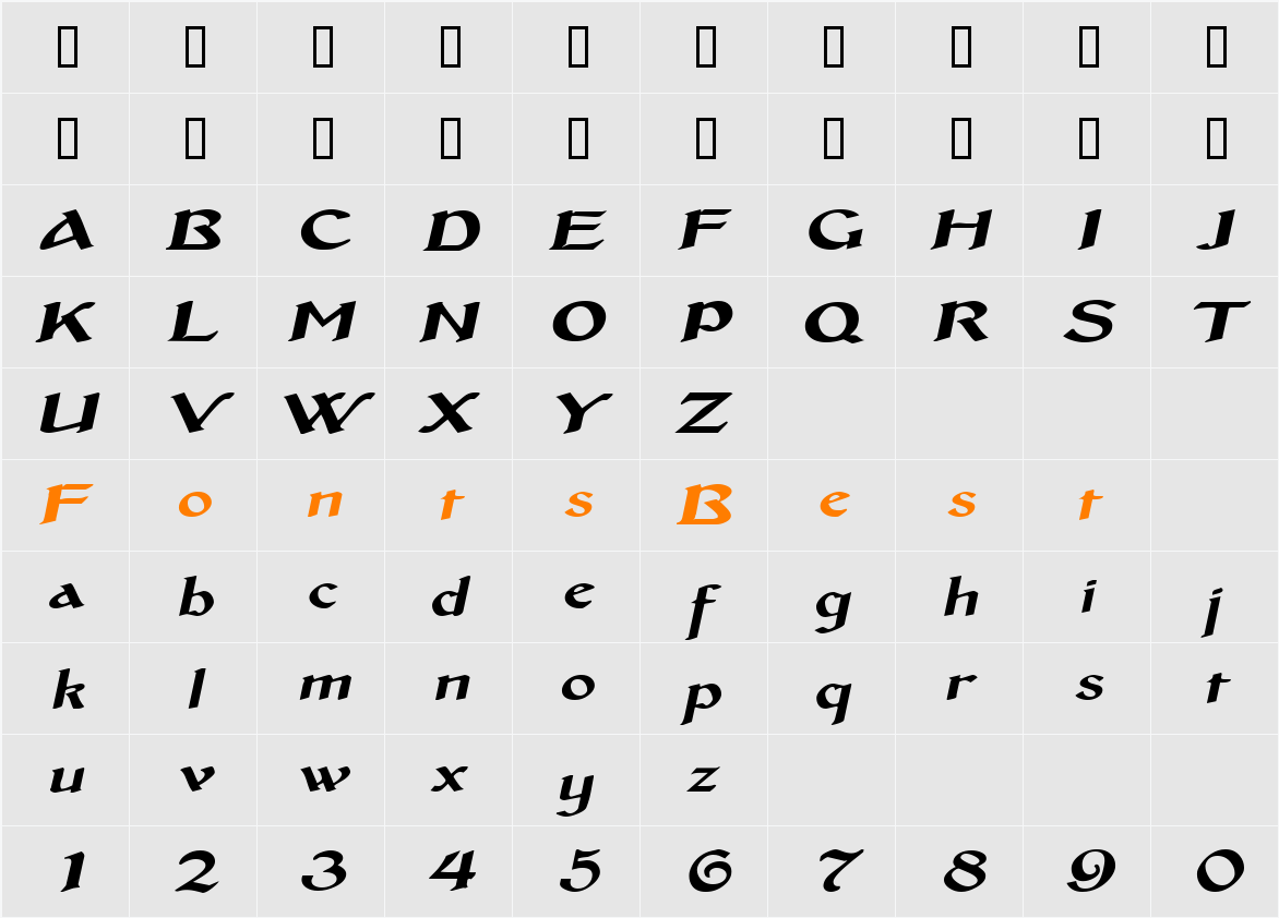 MiddleAgesExtended Character Map