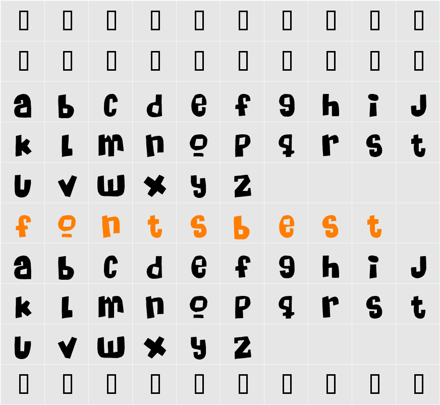 Massive Headache Character Map