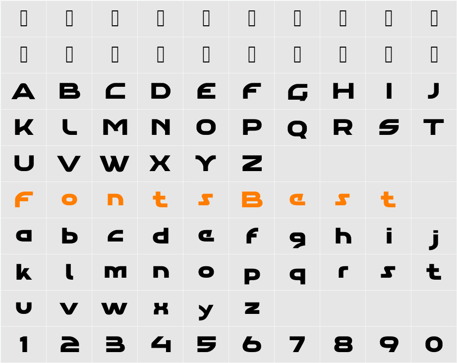 Aghara Pro Character Map