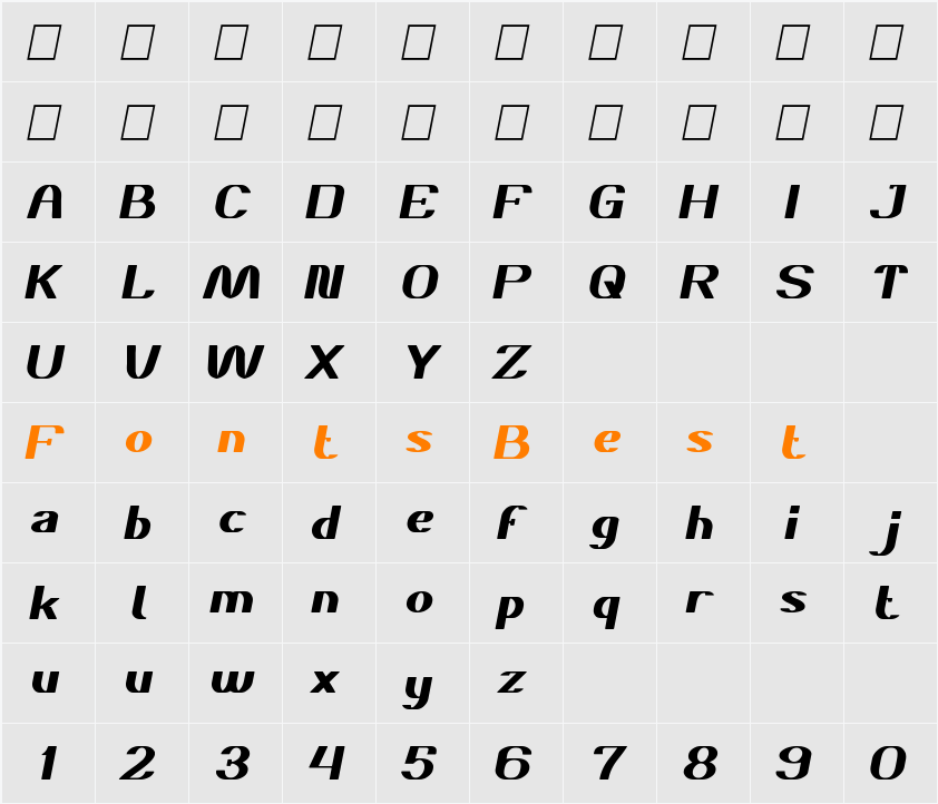 DANIEL Character Map