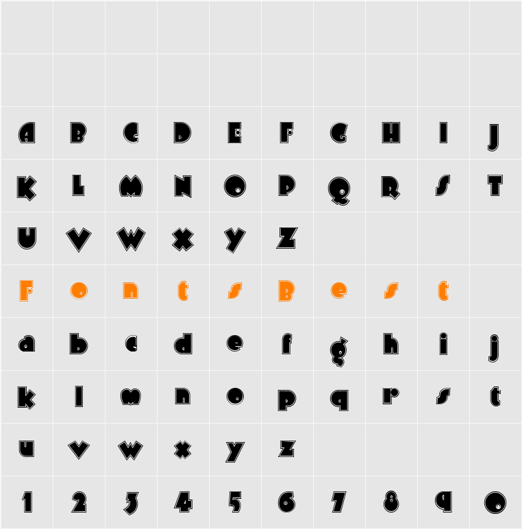 Arbuckle Inline NF Character Map