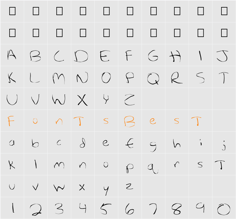 FZ WARPED 27 Character Map