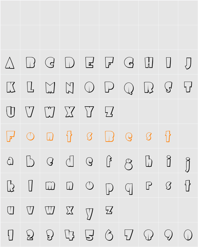 Airmole Shaded Character Map