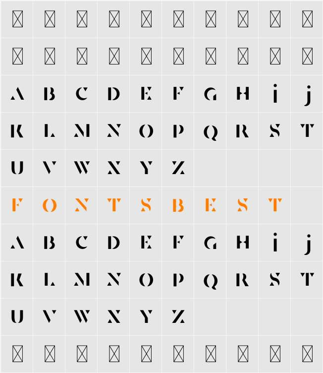 Senda Display Character Map