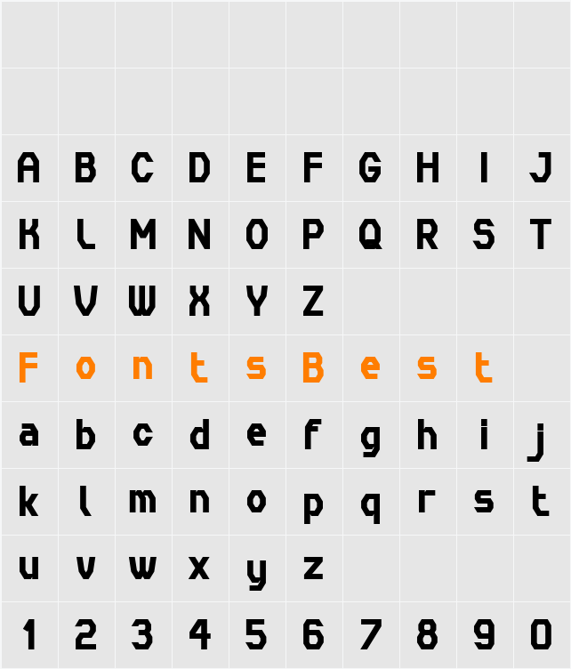 Cornerita Character Map