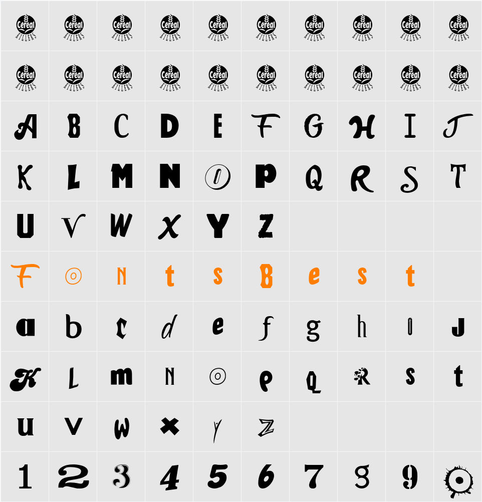 CEREAL KILLERZ Character Map