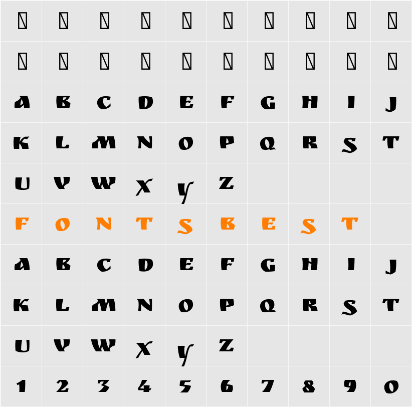 Ruslan Display Character Map