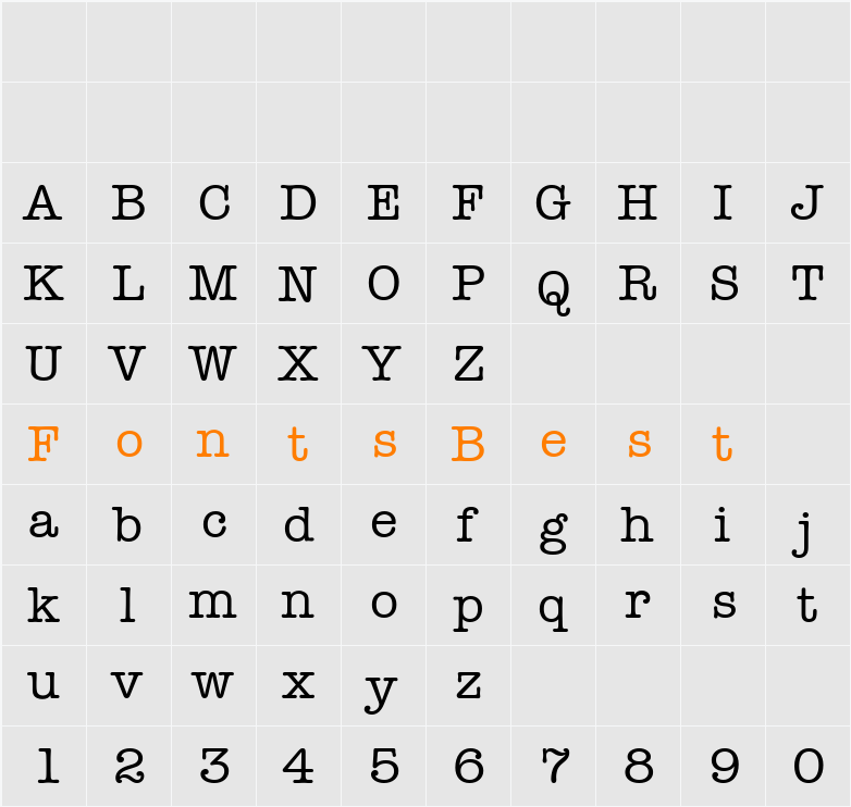 AmTypewriterMdITC Character Map