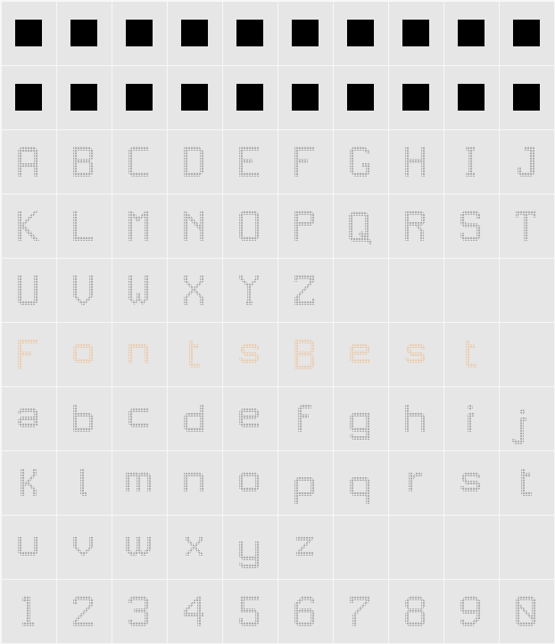 JD DigiSquare Character Map