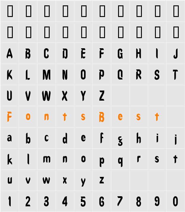 CallimarkerCondensed Character Map