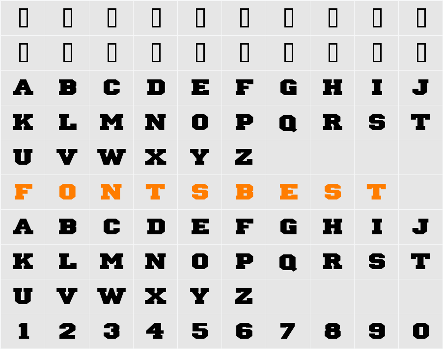 IvyLeagueExtendedSolid Character Map