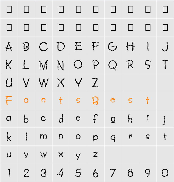 FZ JAZZY 34 CRACKED Character Map