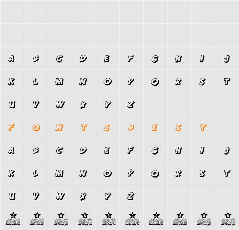 SIMPLICITY SHADOW PERSONAL USE Character Map