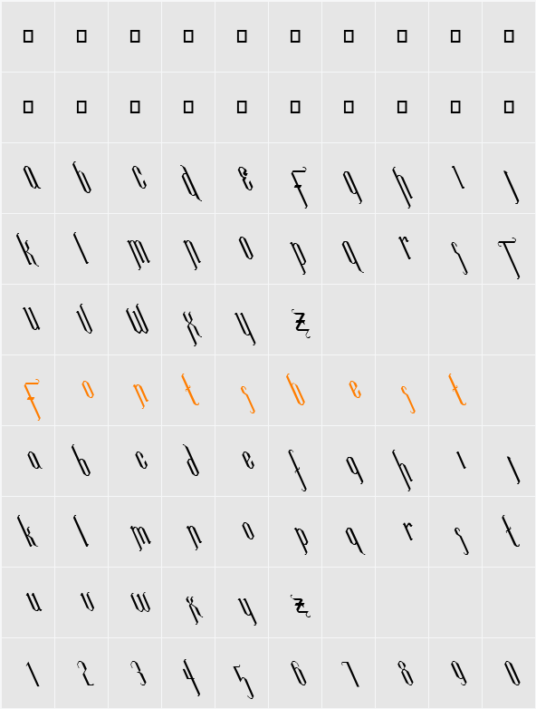 FZ JAZZY 35 LEFTY Character Map