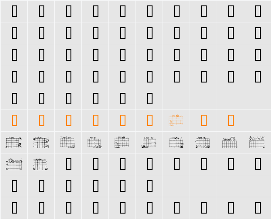 Calender Character Map