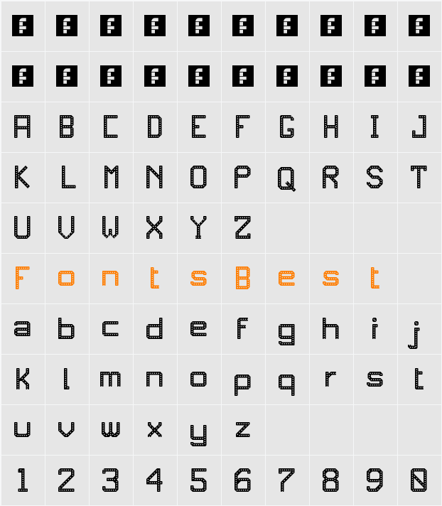 JD RevLED Character Map