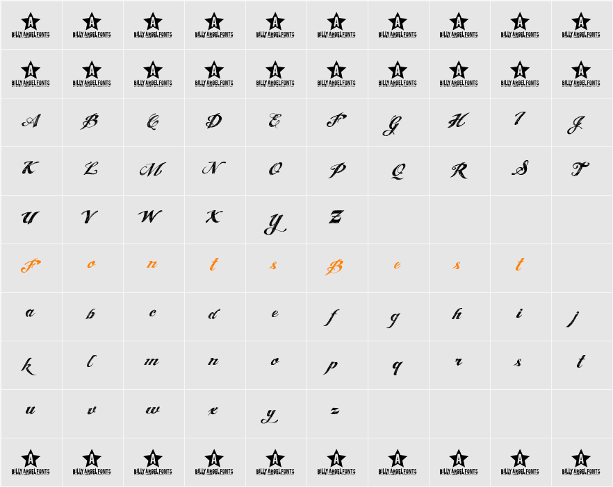 ANGEL TEARS Character Map