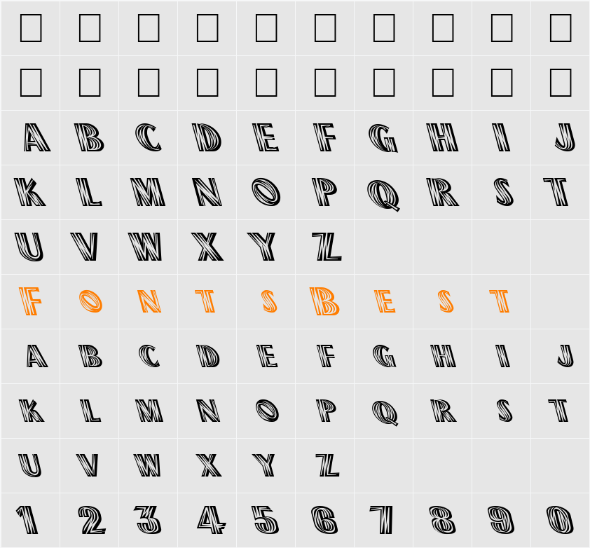 FZ UNIQUE 2 LEFTY Character Map