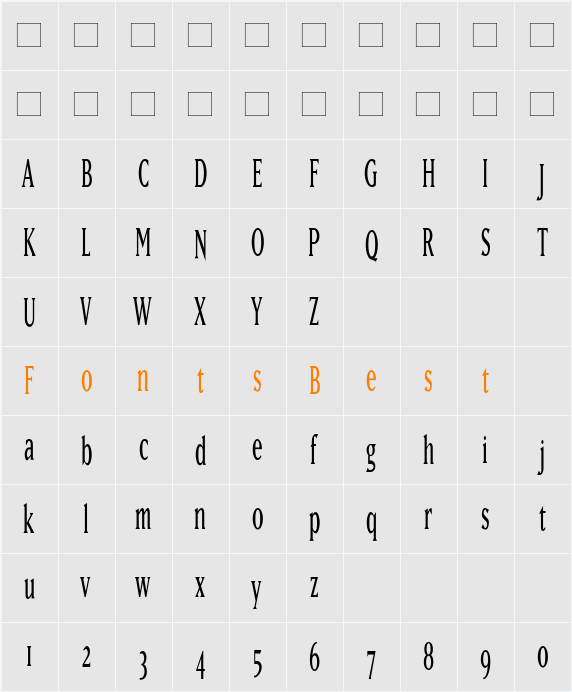 Matrix-Narrow Character Map