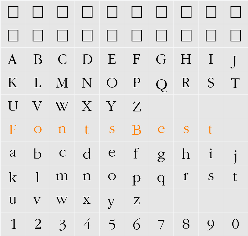 CyrillicGaramond Character Map