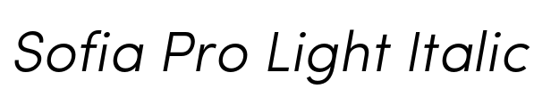 Sofia Pro Light Italic Font Image