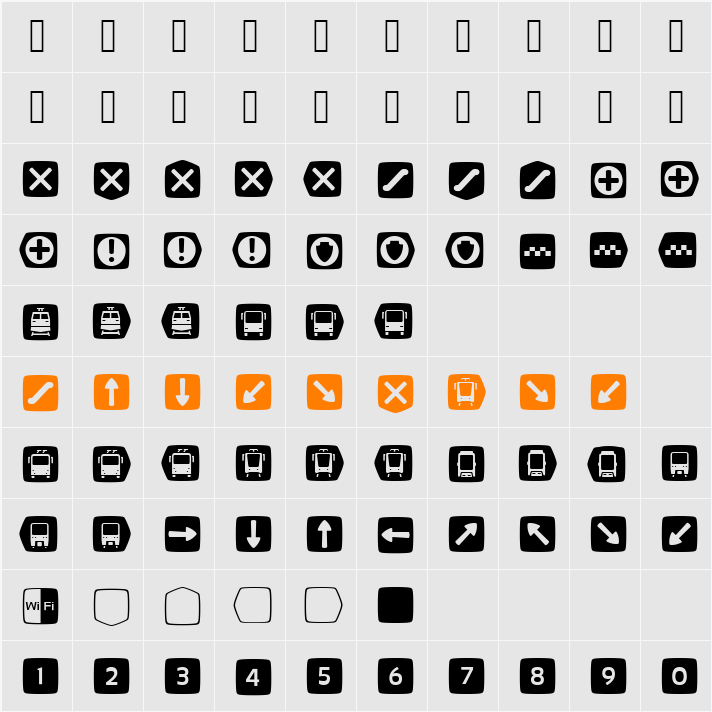 MetroFont Character Map