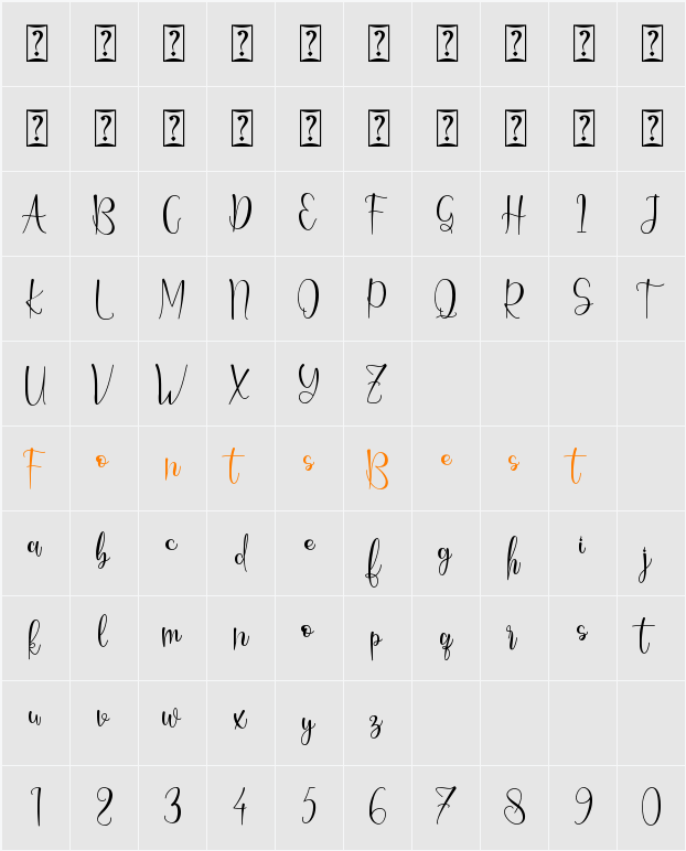 Fishbone - Personal Use Character Map