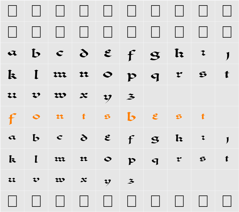 FZ JAZZY 33 EX Character Map