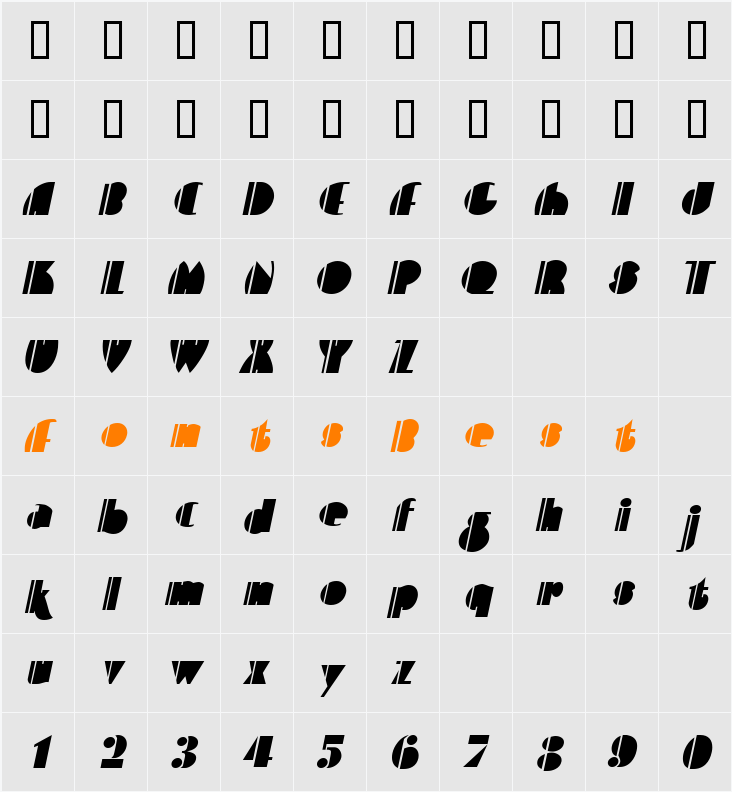 Contemporary Character Map