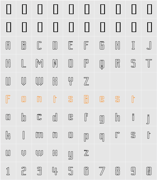 Ardour Outline Character Map