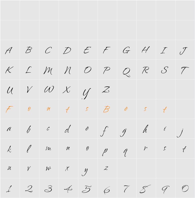 Ambiance BT Character Map