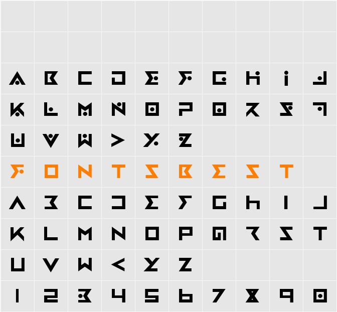 Iron Cobra Bold Character Map