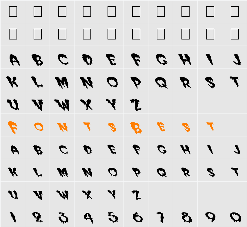 FZ UNIQUE 10 MANGLED LEFTY Character Map