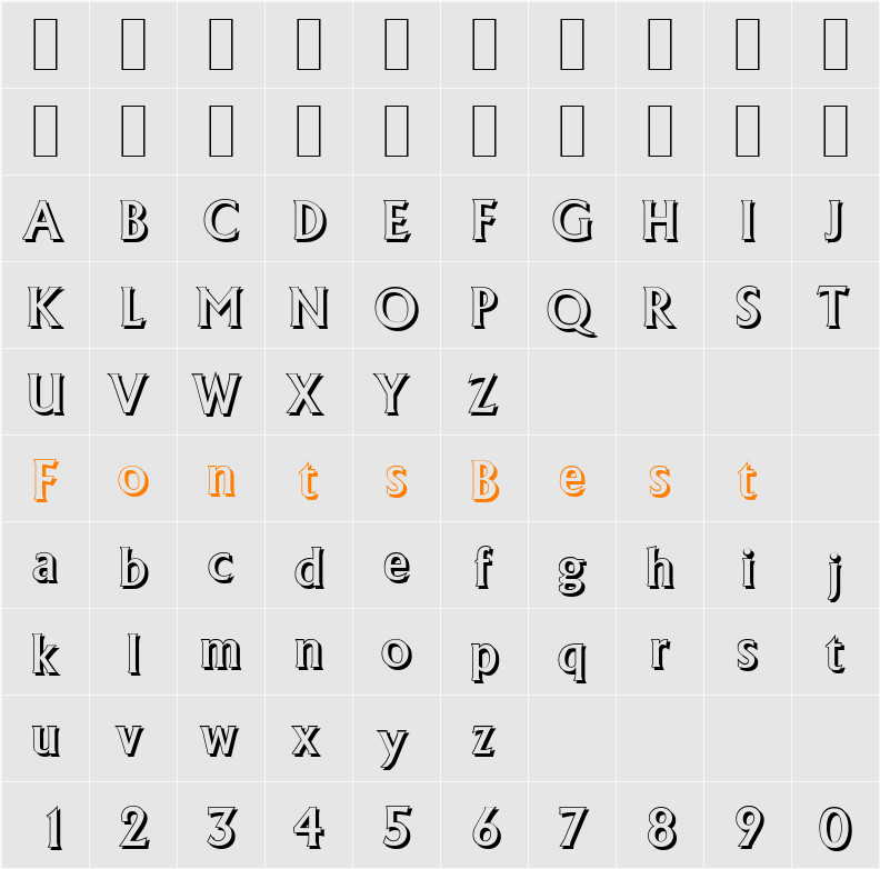 AdelonShadow-Medium Character Map