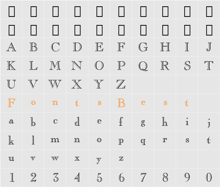 CaslonOpnface BT Character Map