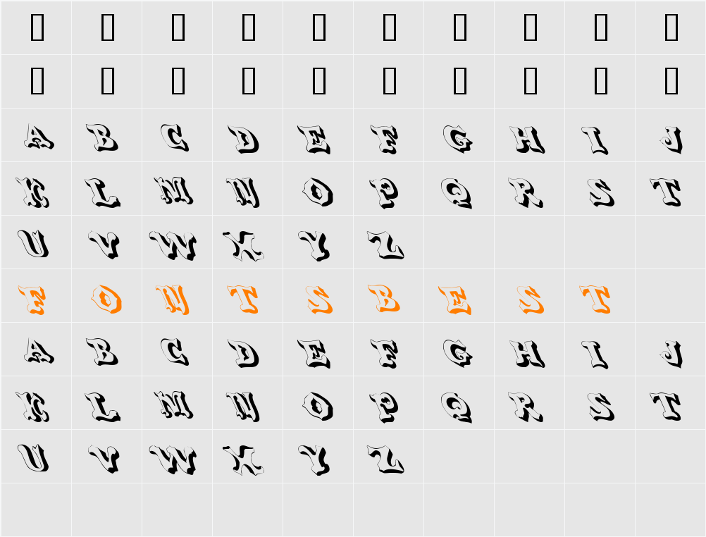 JI-Foamer Character Map