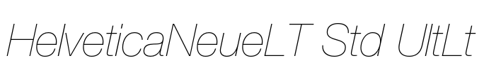 HelveticaNeueLT Std UltLt Font Image