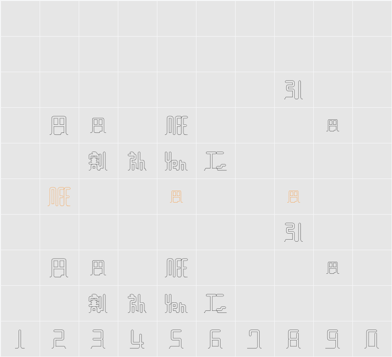 DF-SJOT026-W5 Character Map