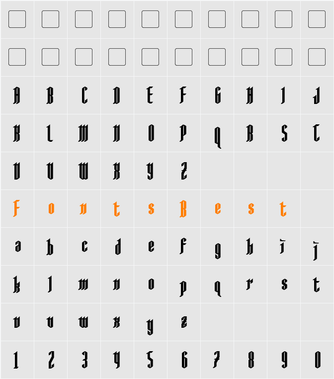 AngloYsgarth Character Map