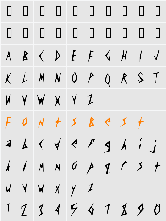 AmplifierCondensed Character Map