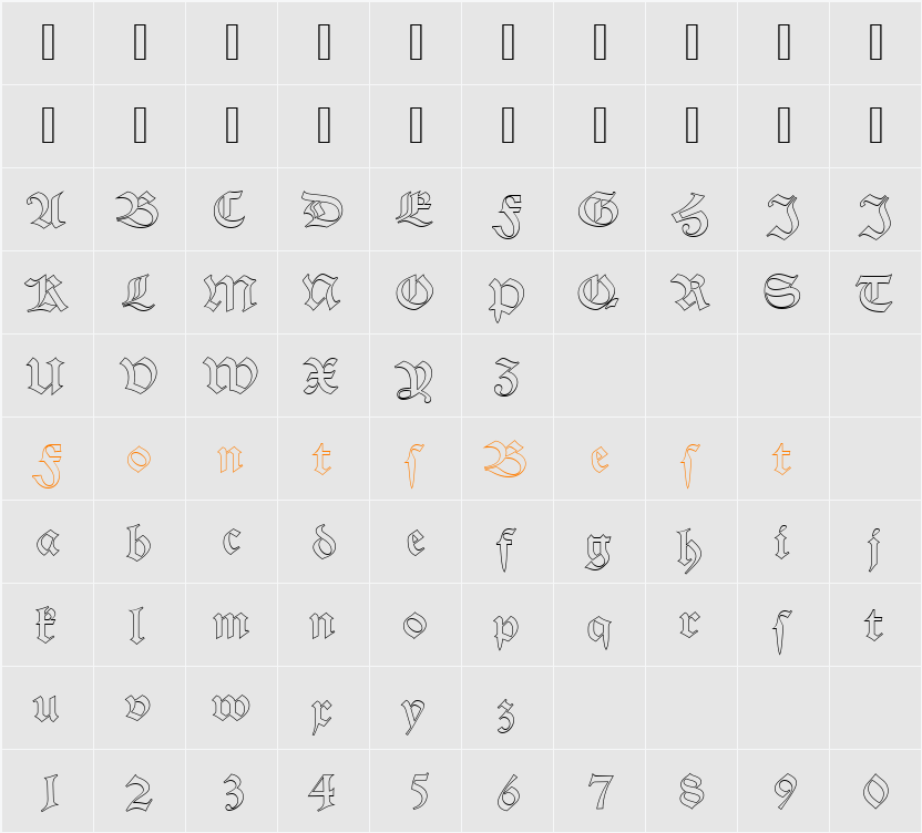 AlteSchDOu1 Character Map