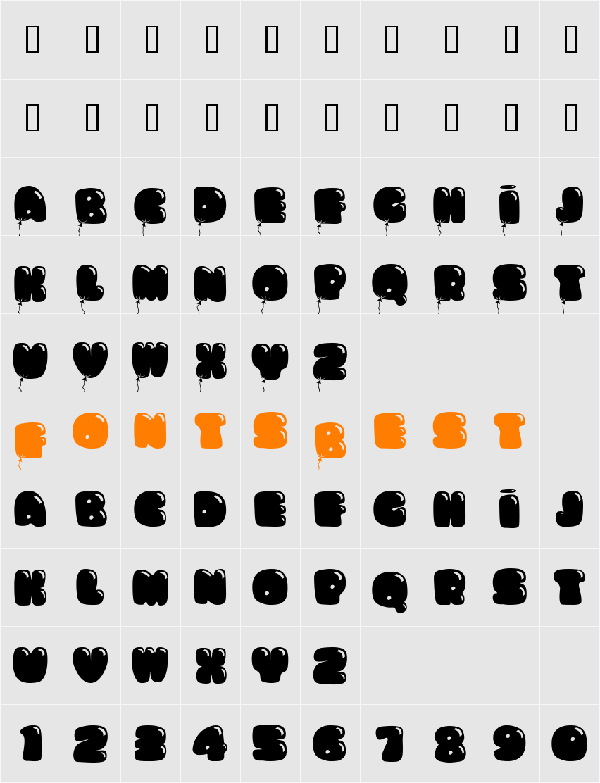 JI-Driest Character Map