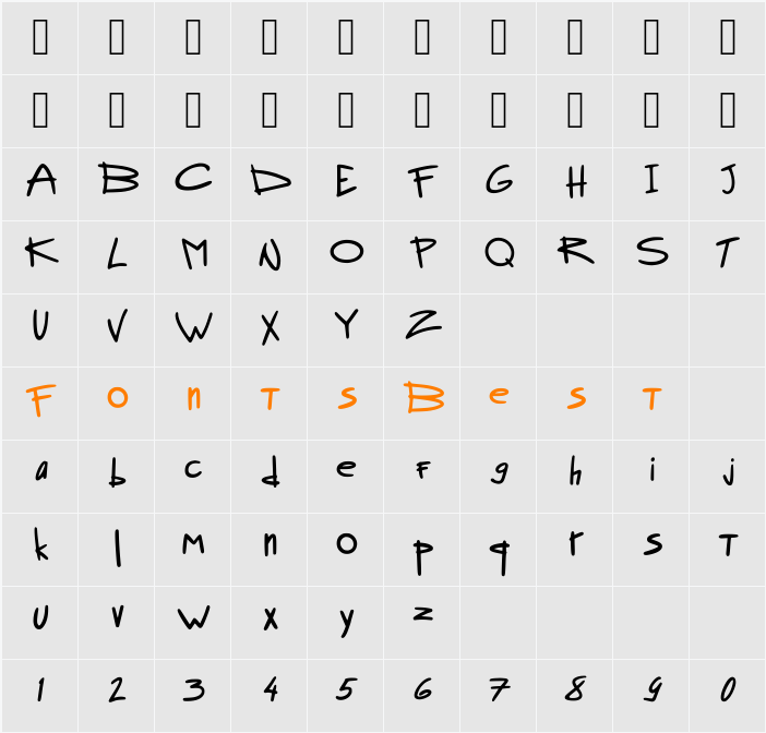 Kontrabanda Character Map