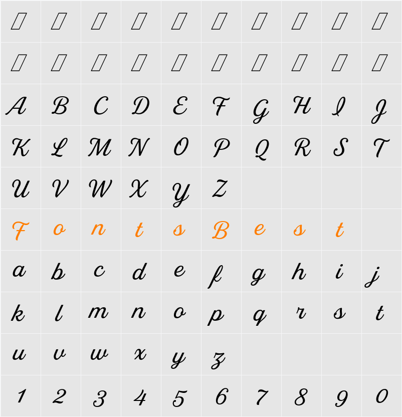 Stash Character Map