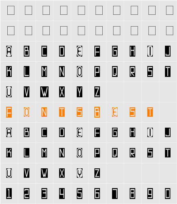 Contrastant zebra Character Map